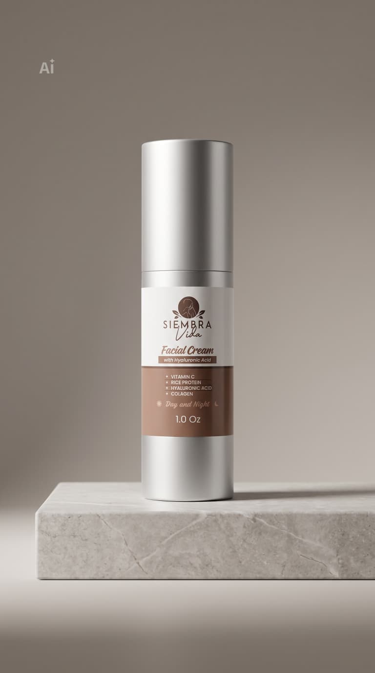 Frasco de crema facial Siembra Vida